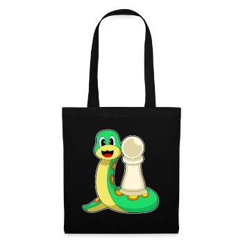 Échecs en forme de serpent en pion - Sac en tissu - noir - Devant