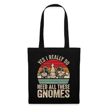 Funny garden gnome gardening dwarf garden - Tote Bag - black - Front