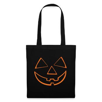 Kürbiskopf Gesicht Fauler Halloween-Kürbis - Stoffbeutel - Schwarz - Vorne