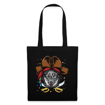 Wolf Dog Jolly Pirate Decor Lazy Halloween - Tote Bag - black - Front