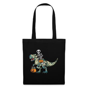 Squelette Dinosaure Citrouille Cool Creepy Halloween - Sac en tissu - noir - Devant