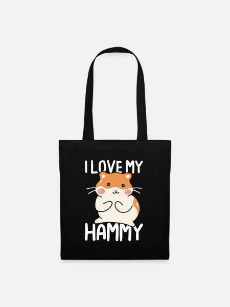 I love my hammy - Stoffbeutel - Schwarz