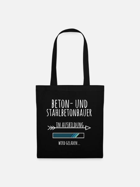 Beton und Stahlbetonbauer Ausbildung Geschenk - Stoffbeutel - Schwarz