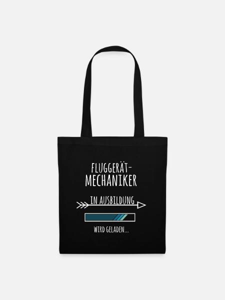 Fluggerätmechaniker Ausbildung Beruf Flugzeug - Stoffbeutel - Schwarz