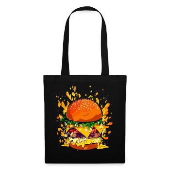 Extravaganter Cheeseburger mit Käse Splatter - Stoffbeutel - Schwarz - Vorne