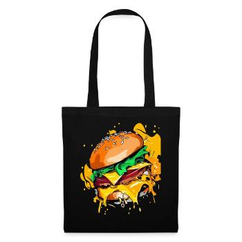 Extra Käse Burger Cheeseburge - Stoffbeutel - Schwarz - Vorne