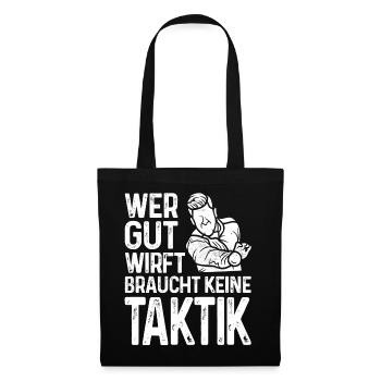 Wer gut legt braucht keine Taktik Bouler Petanque - Stoffbeutel - Schwarz - Vorne
