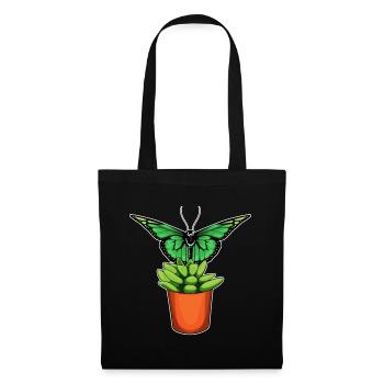 Fleur Papillon - Sac en tissu - noir - Devant