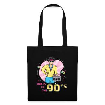90er Jahre Musik Cool 90 Retro Party Jahr 1990 - Stoffbeutel - Schwarz - Vorne