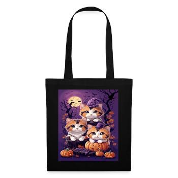 Trio de Chatons au style d'Halloween - Sac en tissu - noir - Devant