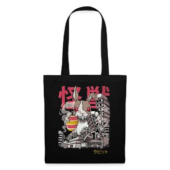 Kaiju Rabbit Japanese Anime Monster Easter Egg - Tote Bag - black - Front