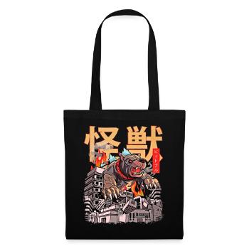 Kaiju Pitbull Japanese Anime Monster Dog - Tote Bag - black - Front