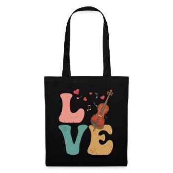 Violoncelle Instrument Violoncelliste LOVE - Sac en tissu - noir - Devant