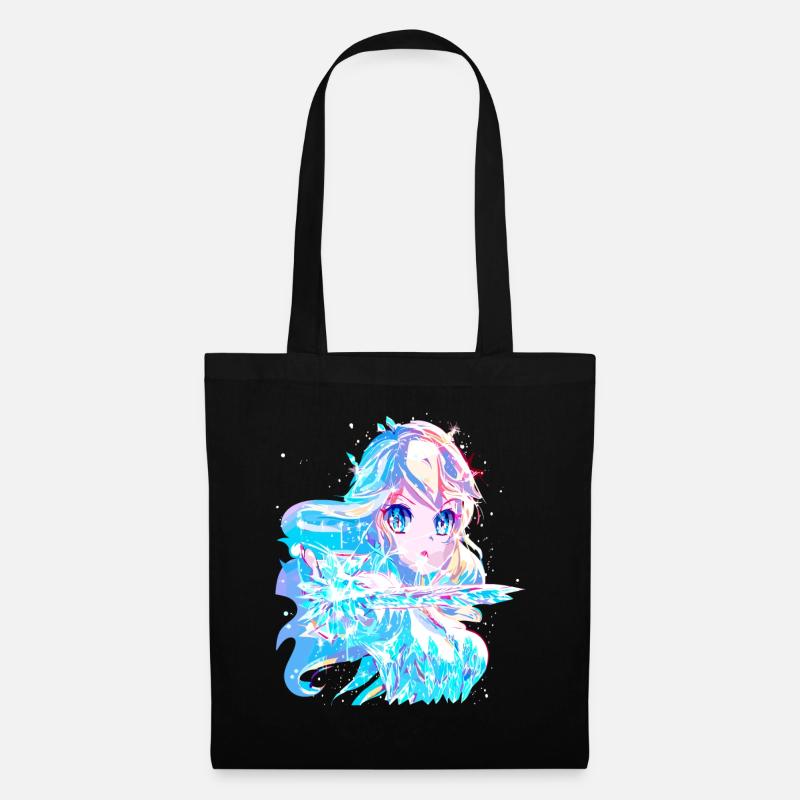Eisprinzessin - Eiskalte Anime Schönheit - Stoffbeutel - Schwarz