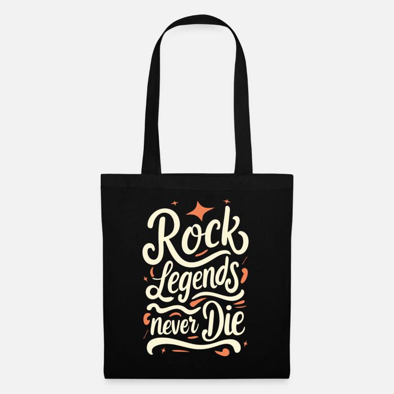 Rock Legends Never Die Rock N Roll Musik - Stoffbeutel - Schwarz