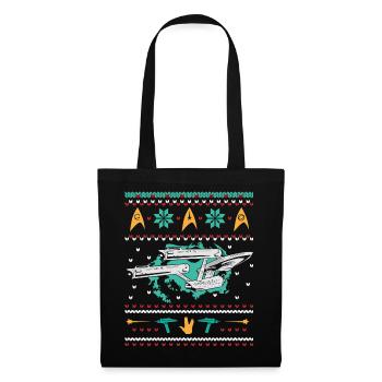 Star Trek Vaisseau Enterprise Ugly Christmas - Sac en tissu - noir - Devant
