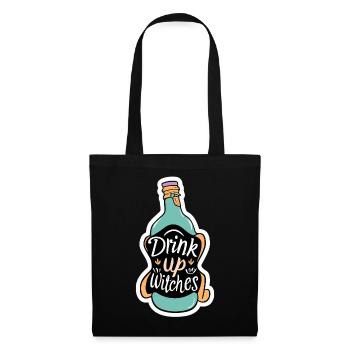 Drink Up Witches Lustiger Halloween Spruch - Stoffbeutel - Schwarz - Vorne