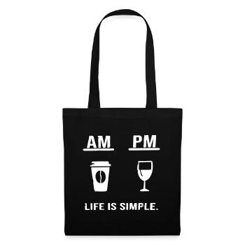 AM - PM - Life is simple - Day Night Coffee Wine - Tote Bag - black - Front