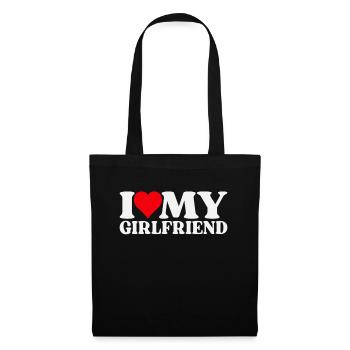 I Love My Girlfriend - Tote Bag - black - Front