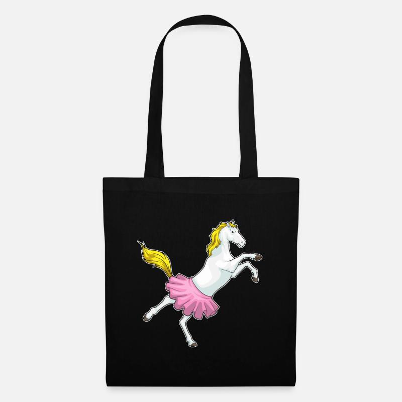 Pferd Ballerina Ballett Tanz - Stoffbeutel - Schwarz