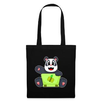 Panda Laptop - Sac en tissu - noir - Devant