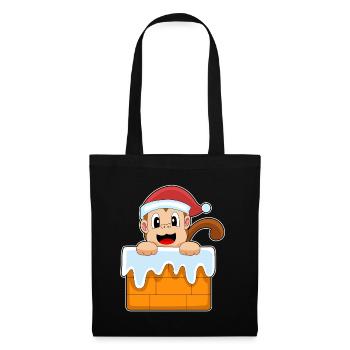Monkey Christmas Santa Hat - Tote Bag - black - Front