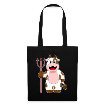 Vache Halloween Devil Trident - Sac en tissu - noir - Devant