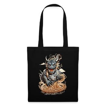 Ramen Drache Nudel Mythos Japanisches Design - Stoffbeutel - Schwarz - Vorne