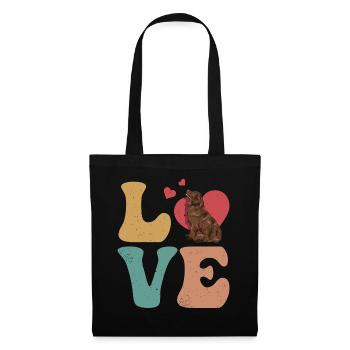 Chocolat Lab Chien Chocolat Labrador Retriever - Sac en tissu - noir - Devant