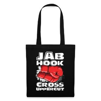 Jab hook cross uppercut - Stoffbeutel - Schwarz - Vorne
