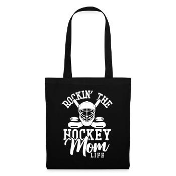 Rockin the hockey mom life - Stoffbeutel - Schwarz - Vorne