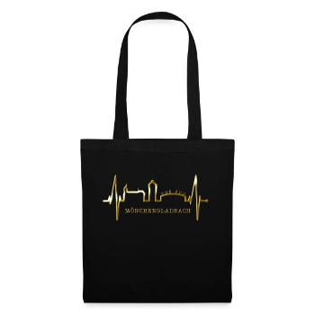 Mönchengladbach Skyline Heartbeat Fan I Love MG - Tote Bag - black - Front