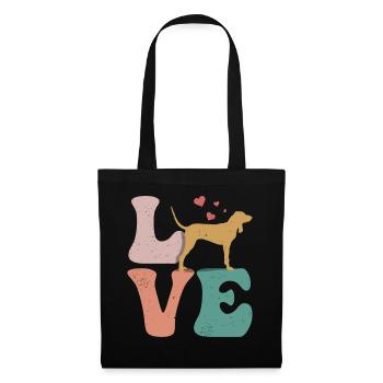 Chien raton laveur LOVE - Sac en tissu - noir - Devant