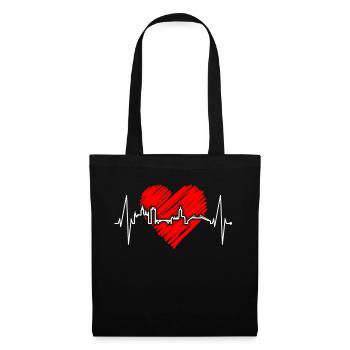 Mayence Skyline Heartbeat Fan Heart Love Mainzer - Sac en tissu - noir - Devant