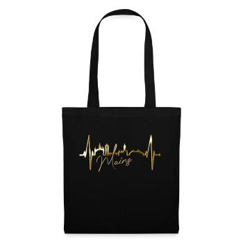 Mayence Skyline Heartbeat Fan Heart Love Mainzer - Sac en tissu - noir - Devant