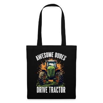 Des gars formidables qui conduisent un tracteur agricole - Sac en tissu - noir - Devant