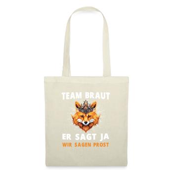 Hochzeit Junggesellenabschied Fuchs Bräutigam - Stoffbeutel - Natur - Vorne