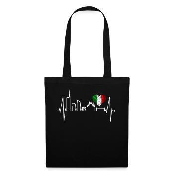 Milan Skyline Italie Heartbeat Fan Love Milano - Sac en tissu - noir - Devant