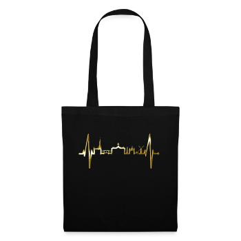 Amsterdam Skyline Pays-Bas Heartbeat Holland - Sac en tissu - noir - Devant