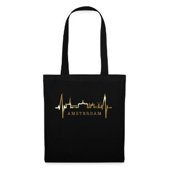 Amsterdam Skyline Pays-Bas Heartbeat Holland - Sac en tissu - noir - Devant