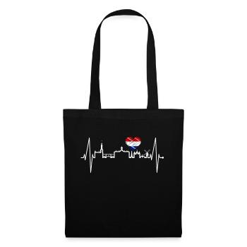 Amsterdam Skyline Pays-Bas Heartbeat Holland - Sac en tissu - noir - Devant