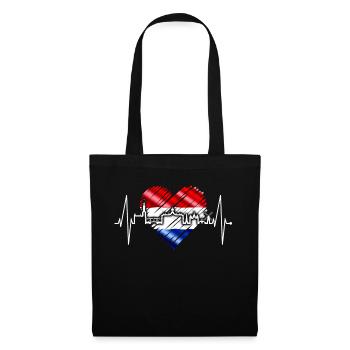 Amsterdam Skyline Pays-Bas Heartbeat Holland - Sac en tissu - noir - Devant