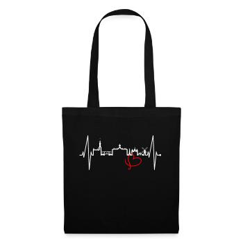Amsterdam Skyline Pays-Bas Heartbeat Holland - Sac en tissu - noir - Devant