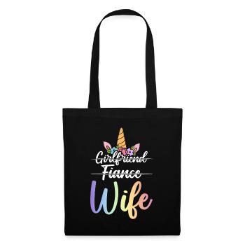 Douche nuptiale de fiançailles - Sac en tissu - noir - Devant
