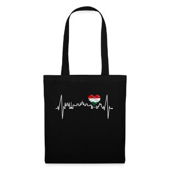 Budapest Skyline Heartbeat Hongrie Coeur Budapester - Sac en tissu - noir - Devant