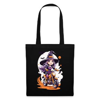 Anime Style Motocross Sorcière Halloween Biker - Sac en tissu - noir - Devant