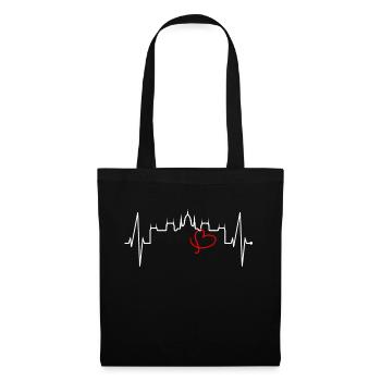 Budapest Skyline Heartbeat Hongrie Coeur Budapester - Sac en tissu - noir - Devant