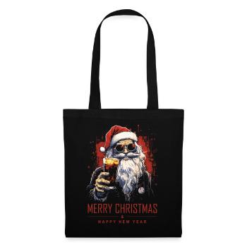 Funny Santa Claus Santa Claus Drinks Alcohol - Tote Bag - black - Front