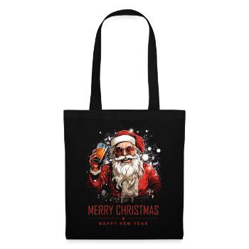 Funny Santa Claus Santa Claus Drinks Alcohol - Tote Bag - black - Front