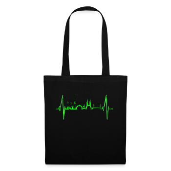 Brême Skyline Brême Heartbeat Fan Heart Love - Sac en tissu - noir - Devant
